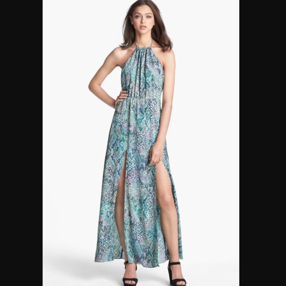 Lovers + Friends Dresses & Skirts - Lovers Friends Smokin Hot Print Halter Maxi Dress